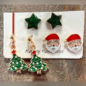 Christmas Earring Trio Set